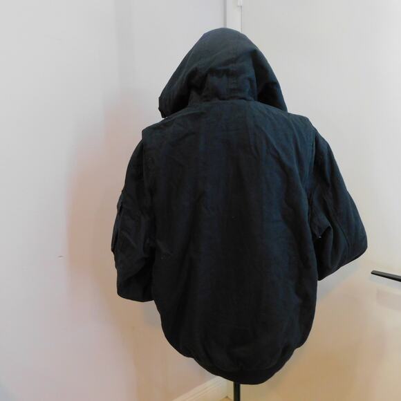 Lee Workwear Bomber Black Jacket with hood Size Large New - Picture 4 of 12